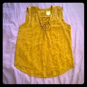 Maeve ( Anthropologie )embroidered yellow blouse